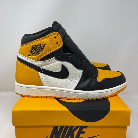 Nike Air Jordan 1 Retro High OG Taxi Yellow Toe Black Men's Sizes - Picture 5 of 8